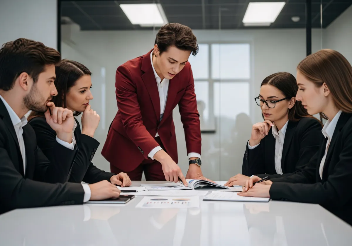Equipa de consultores reunidos